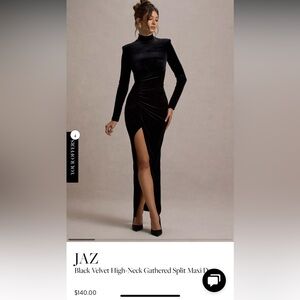 Black Velvet High-Neck Maxi Dress